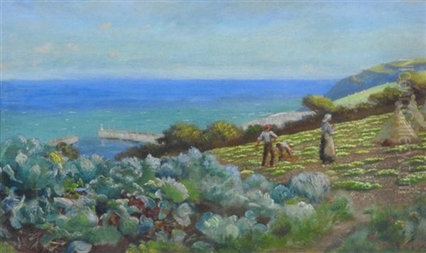 Above Newlyn Oil Painting by Arthur Hughes