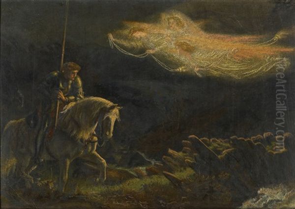 Study For Sir Galahad - The Quest For The Holy Grail Oil Painting by Arthur Hughes