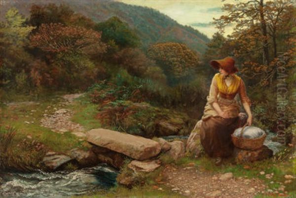 The Footstep Oil Painting by Arthur Hughes