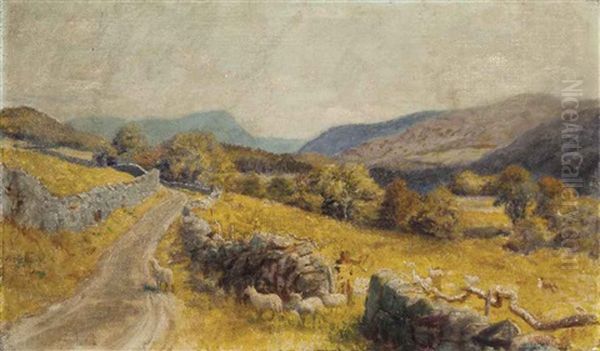 On The Road To Cwm Bychan Oil Painting by Arthur Hughes