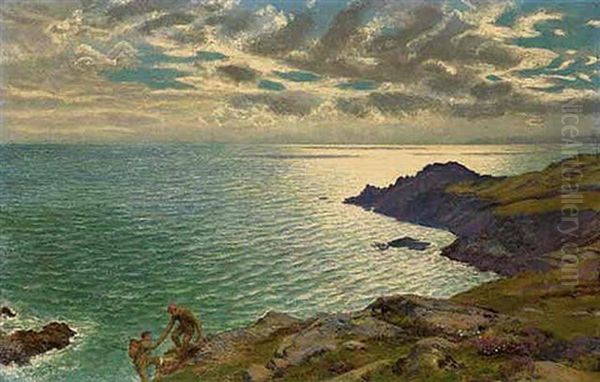 Cliff Searches Oil Painting by Arthur Hughes