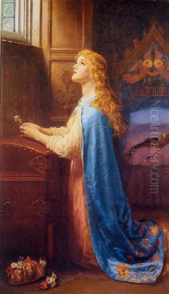 Forget Me Not Oil Painting by Arthur Hughes