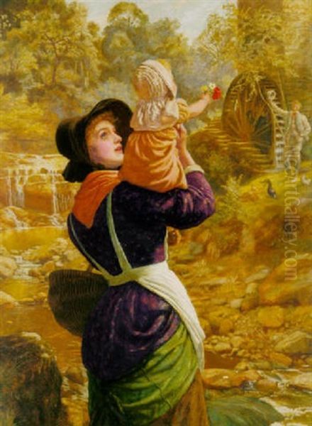 Home From The Market Oil Painting by Arthur Hughes