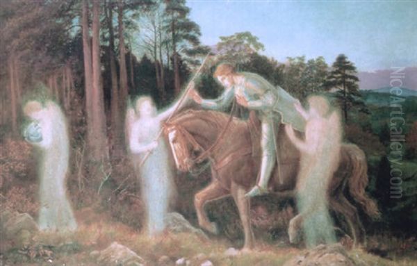 Sir Galahad Oil Painting by Arthur Hughes