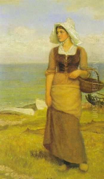 The Boatman's Lass Oil Painting by Arthur Hughes