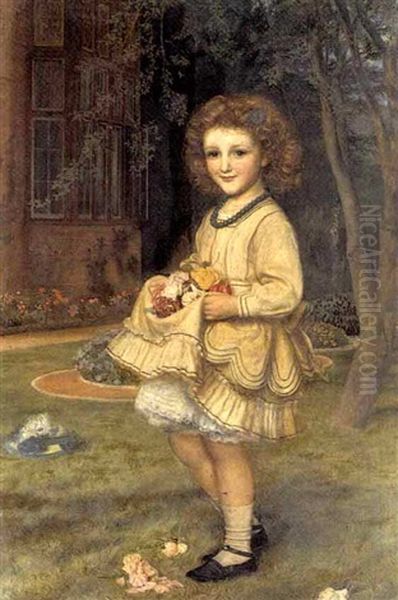 Portrait Of Mary Meade Oil Painting by Arthur Hughes