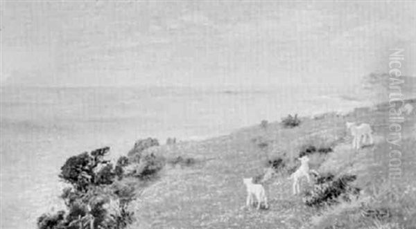 A Sussex Cliff Oil Painting by Arthur Hughes