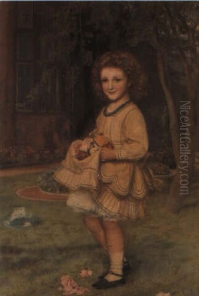 Portrait Of Mary Meade Oil Painting by Arthur Hughes