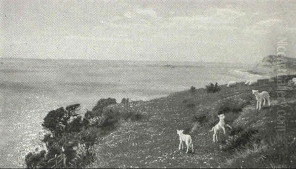 Sussex Cliff Oil Painting by Arthur Hughes