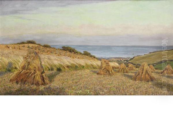 The Evening Harvest Oil Painting by Arthur Foord Hughes