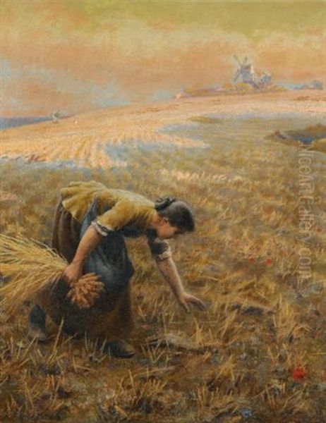 Gleaning Oil Painting by Arthur Foord Hughes