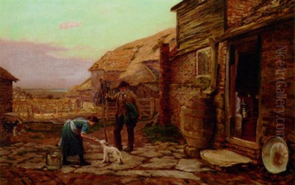 The Shepherd Oil Painting by Arthur Foord Hughes