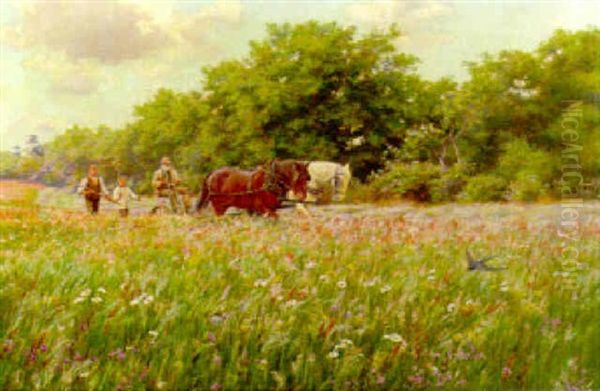 Summer Harvest Oil Painting by Arthur Foord Hughes