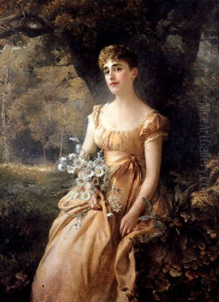 Portrait Of Violet Beauchamp Oil Painting by Edward Hughes