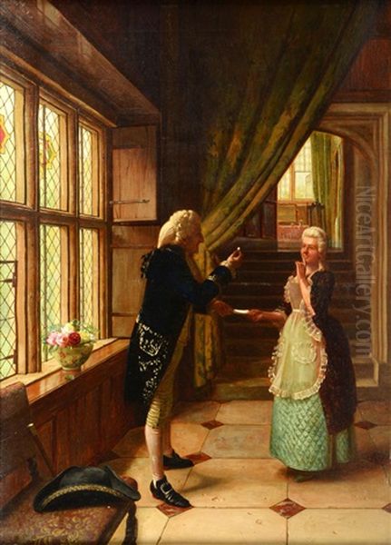 The Secret Dispatch Oil Painting by Edwin Hughes