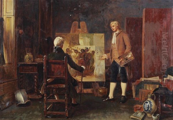 The Artist's Studio Oil Painting by Edwin Hughes