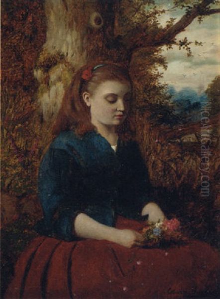 The Flower Picker Oil Painting by Edwin Hughes