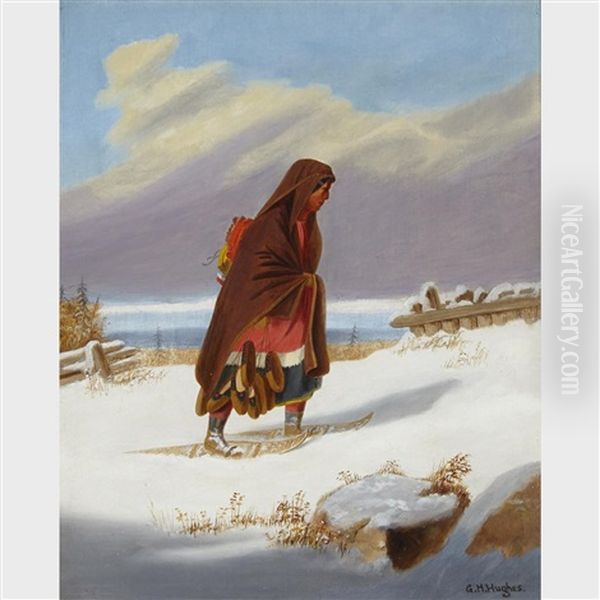 Moccasin Seller Oil Painting by George Hart Hughes