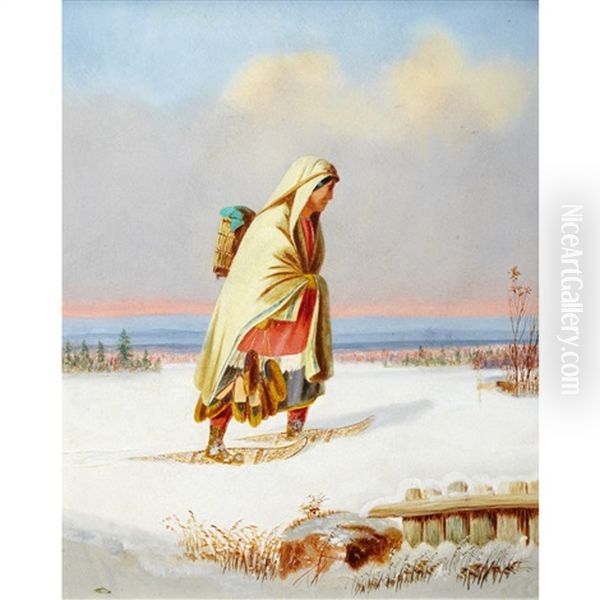 Indian Moccasin Seller Oil Painting by George Hart Hughes