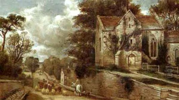 St. Martins, Wareham Oil Painting by John Joseph Hughes