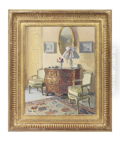 Salon Interior Oil Painting by Paul Hughes