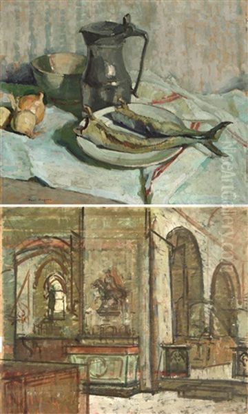 Nature Morte Aux Harengs (+ Interieur D'eglise; Verso) by Paul Hughes