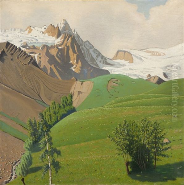 A View Of The Alps Oil Painting by Robert Morson Hughes