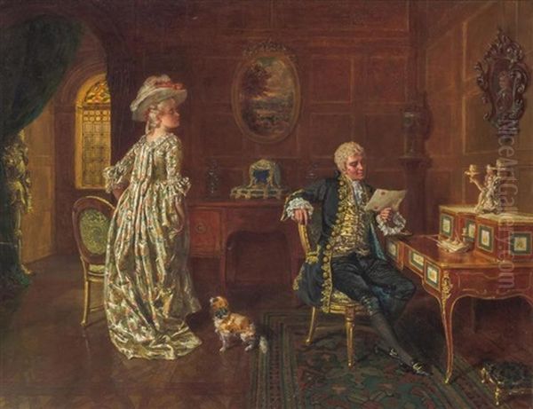 The Letter Oil Painting by Talbot Hughes