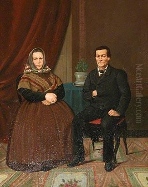 Retrato De Matrimonio. Oil Painting by Francisco Barrera