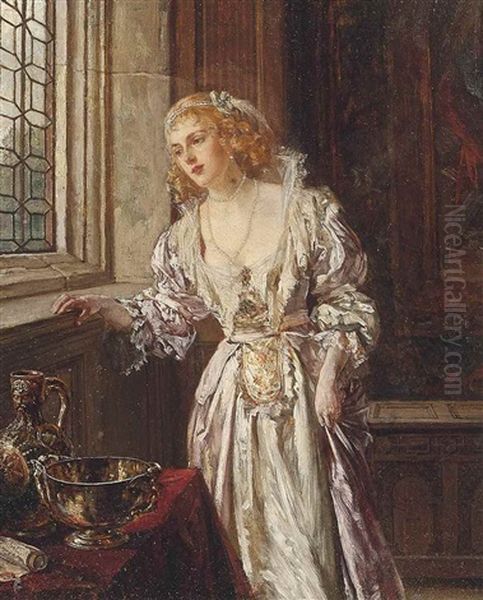 The Watchful Lover Oil Painting by Talbot Hughes