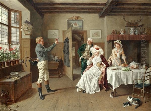 The Toast Oil Painting by Talbot Hughes