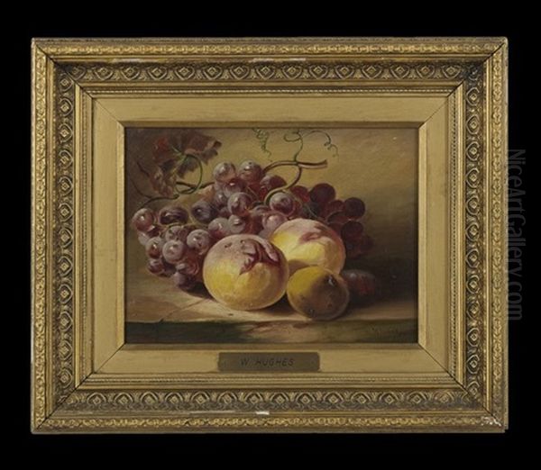 Grape And Nectar Still Life Oil Painting by William Hughes