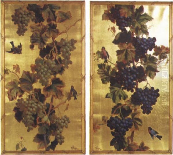 Black Grapes Oil Painting by William Hughes