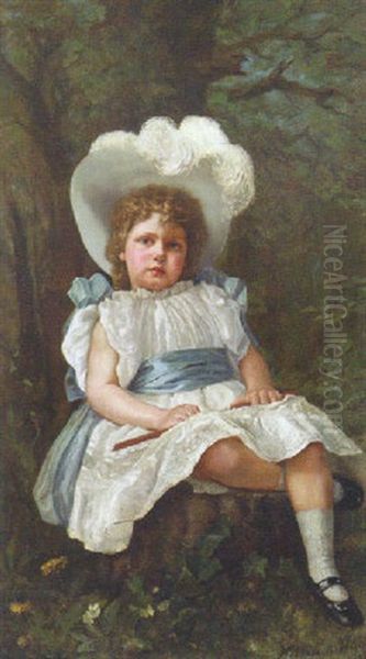 An Elegant Little Lady Oil Painting by William Hughes