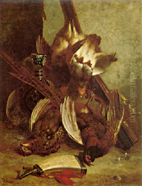 Still Life With Partridges And Pheasant Oil Painting by William Hughes