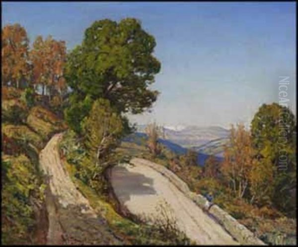 The Road Above The Valley Oil Painting by Sir Herbert Edwin Pelham Hughes-Stanton