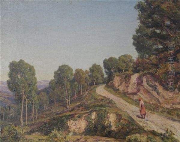 Path To Cagnes Oil Painting by Sir Herbert Edwin Pelham Hughes-Stanton