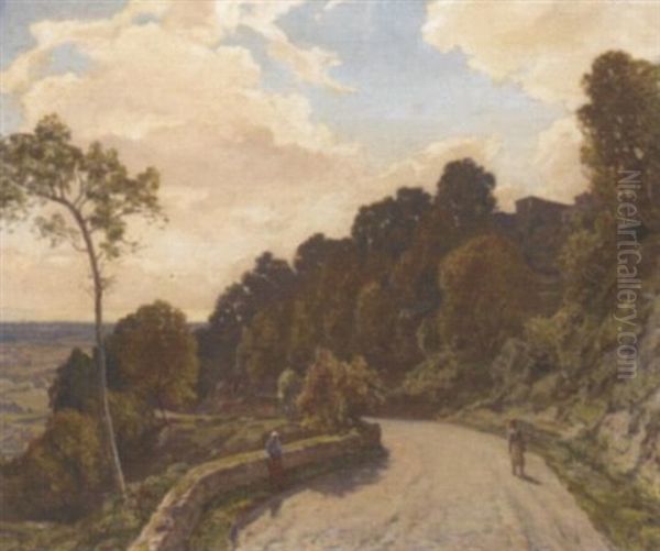 Road Up To Cagnes Oil Painting by Sir Herbert Edwin Pelham Hughes-Stanton