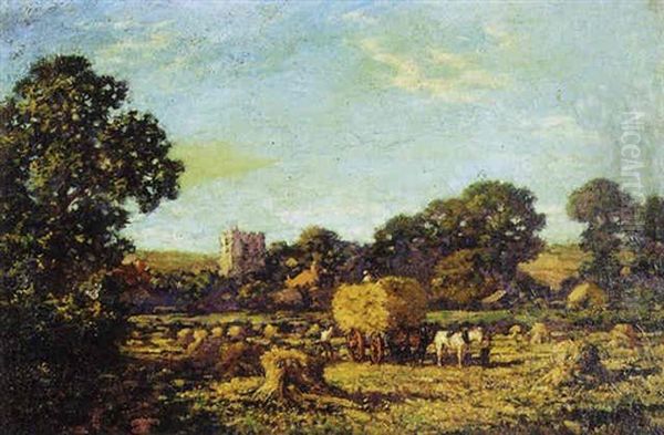 Harvest-time Oil Painting by Sir Herbert Edwin Pelham Hughes-Stanton