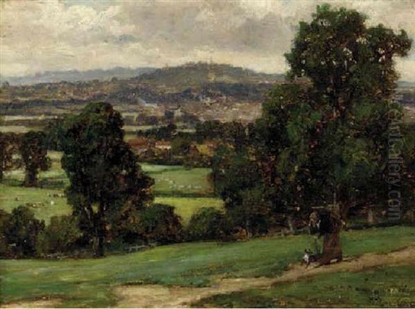 Harrow On The Hill Oil Painting by Sir Herbert Edwin Pelham Hughes-Stanton