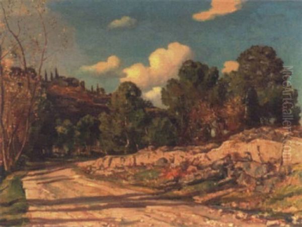 Landscape Near Cagnes Oil Painting by Sir Herbert Edwin Pelham Hughes-Stanton