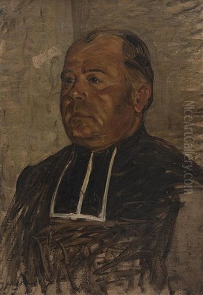 Portrait D'un Pasteur Oil Painting by Aloys Hugonnet