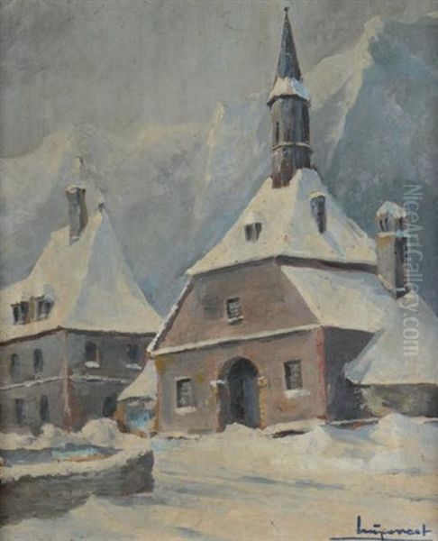 Eglise Suisse Oil Painting by Aloys Hugonnet