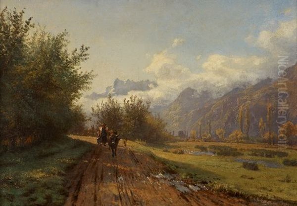 Paysage Du Chablais Oil Painting by Fritz Huguenin