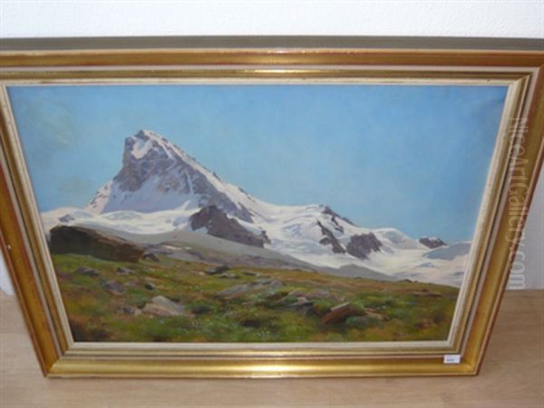 La Dent Blanche Vue De Bricolla Oil Painting by Fritz Huguenin