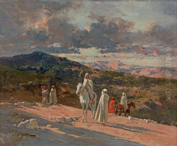 La Rencontre Dans L'atlas Oil Painting by Victor Pierre Huguet