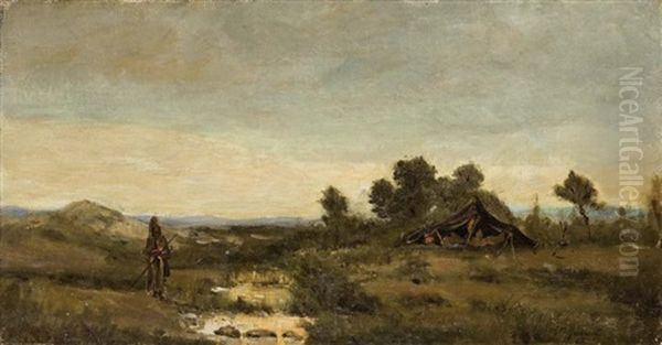 Campement Oil Painting by Victor Pierre Huguet