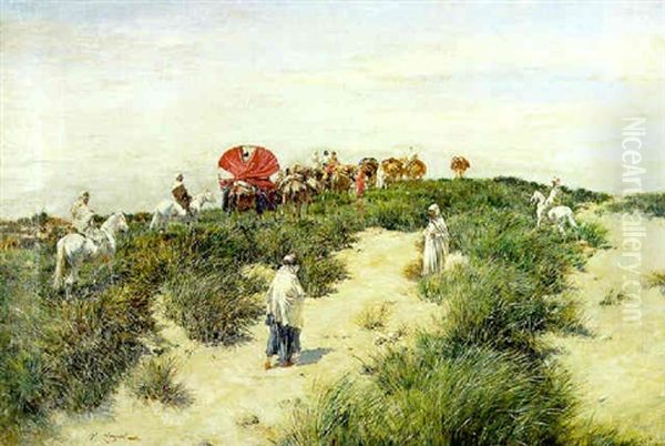 Le Cortege De La Mariee Oil Painting by Victor Pierre Huguet