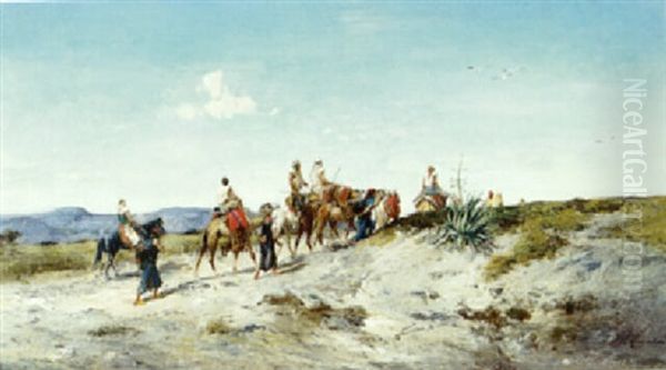 Tribu En Deplacement Oil Painting by Victor Pierre Huguet