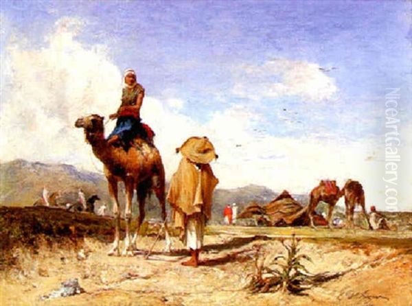 Campement Oil Painting by Victor Pierre Huguet